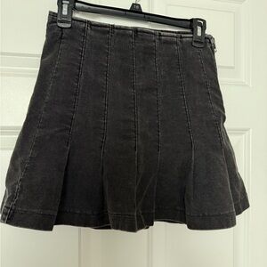 Black Denim Mini Skirt